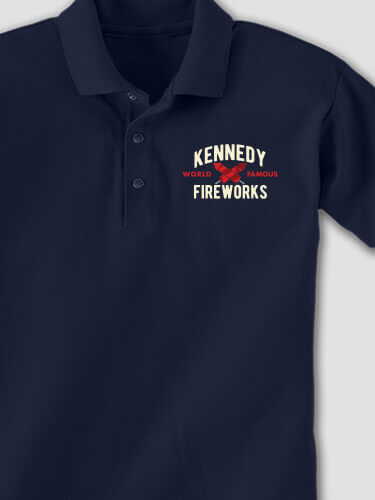 Fireworks Navy Embroidered Polo Shirt