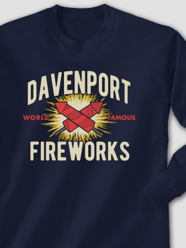 Fireworks Navy Adult Long Sleeve