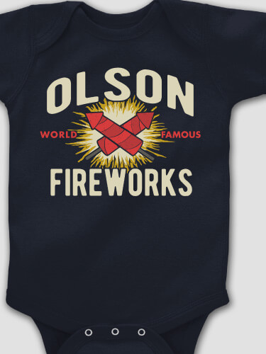 Fireworks Navy Baby Bodysuit
