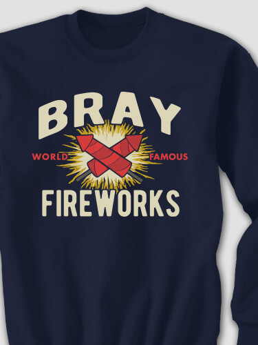 Fireworks Navy Adult Sweatshirt