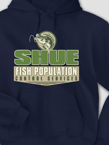 Fish Services Navy Adult Hooded Sweatshirt