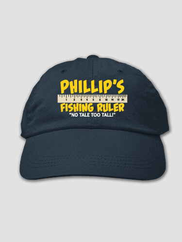 Fishing Ruler Navy Embroidered Hat
