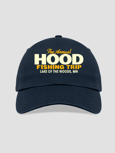 Fishing Trip Navy Embroidered Hat