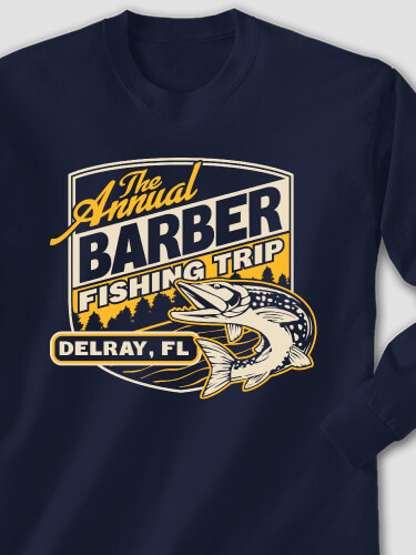 Fishing Trip Navy Adult Long Sleeve