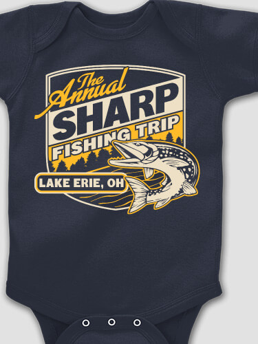 Fishing Trip Navy Baby Bodysuit