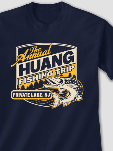 Fishing Trip Navy Adult T-Shirt