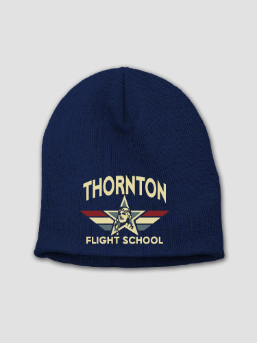 Flight School Navy Embroidered Beanie