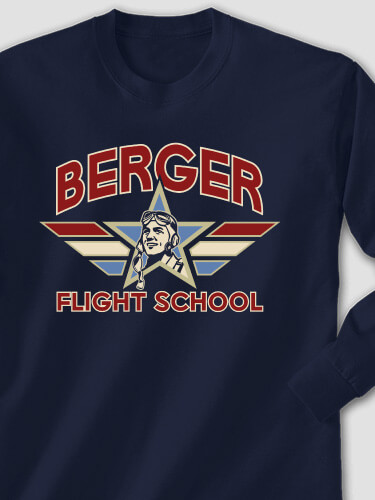 Flight School Navy Adult Long Sleeve