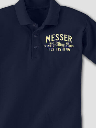 Fly Fishing Guide Navy Embroidered Polo Shirt