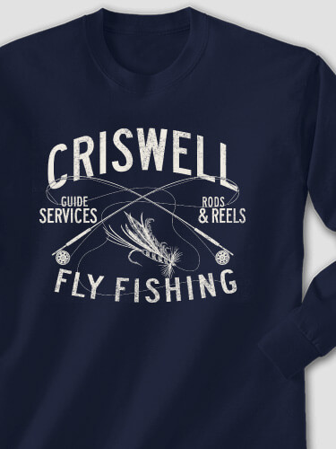 Fly Fishing Guide Navy Adult Long Sleeve