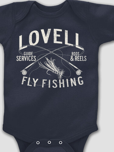 Fly Fishing Guide Navy Baby Bodysuit