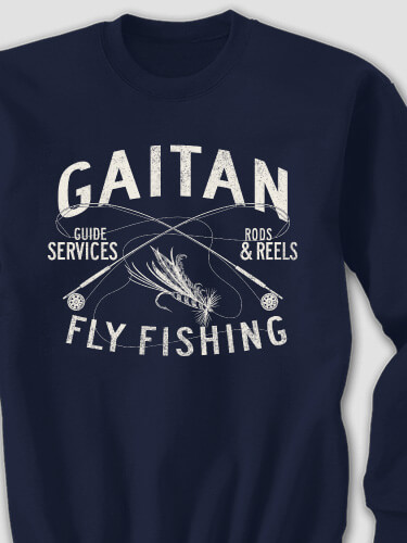 Fly Fishing Guide Navy Adult Sweatshirt