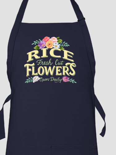 Fresh Cut Flowers Navy Apron