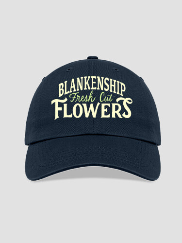 Fresh Cut Flowers Navy Embroidered Hat