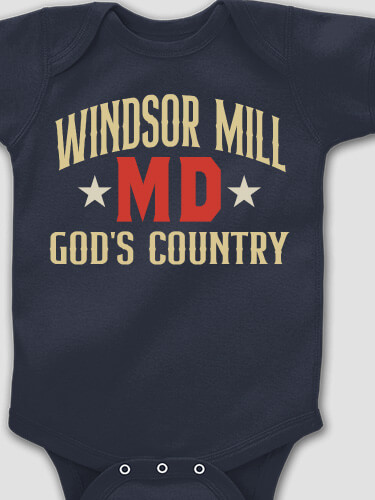 God's Country Navy Baby Bodysuit