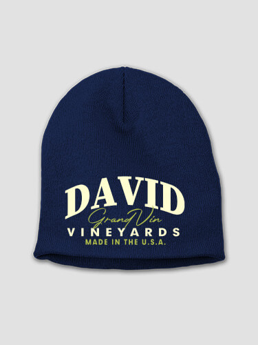 Grand Vineyards Navy Embroidered Beanie