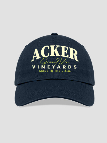 Grand Vineyards Navy Embroidered Hat
