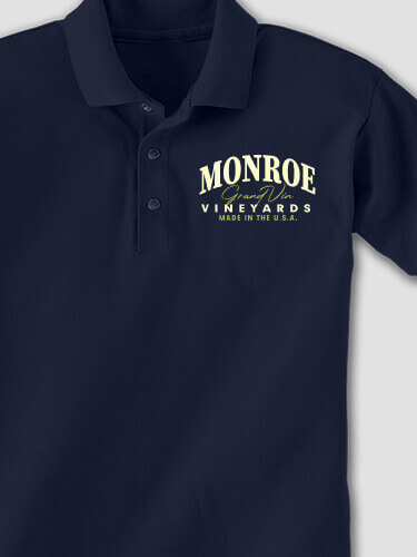 Grand Vineyards Navy Embroidered Polo Shirt