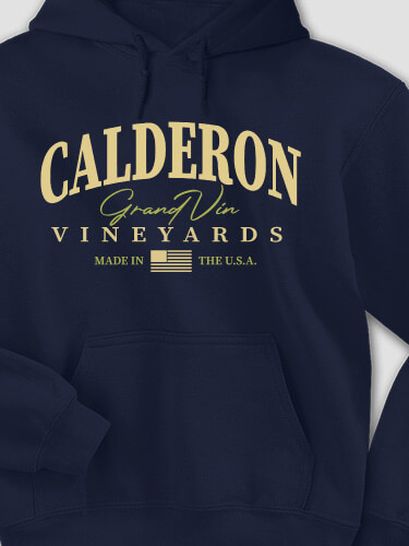 Grand Vineyards Navy Adult Hooded Sweatshirt