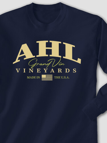Grand Vineyards Navy Adult Long Sleeve