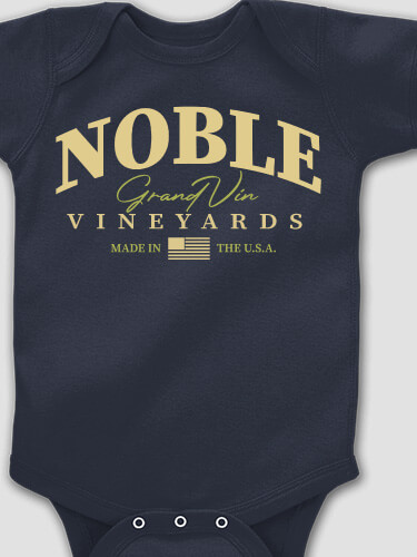 Grand Vineyards Navy Baby Bodysuit