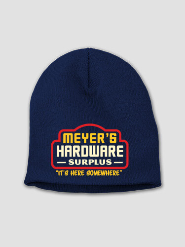 Hardware Surplus Navy Embroidered Beanie