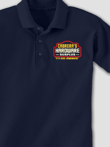 Hardware Surplus Navy Embroidered Polo Shirt