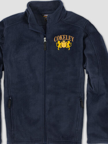 Irish Crest Navy Embroidered Zippered Fleece