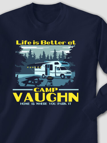 Life Is Better RV Navy Adult Long Sleeve