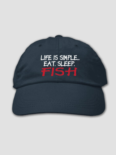 Life is Simple Navy Embroidered Hat