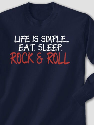 Life is Simple Navy Adult Long Sleeve