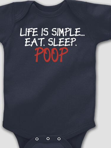 Life is Simple Navy Baby Bodysuit