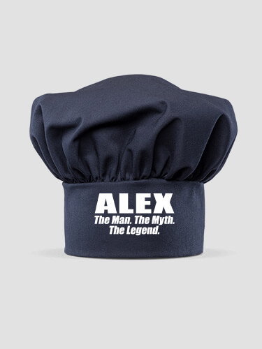 Man Myth Legend Navy Embroidered Chef Hat