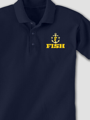 Nautical Monogram Navy Embroidered Polo Shirt