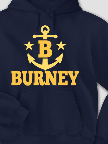 Nautical Monogram Navy Adult Hooded Sweatshirt