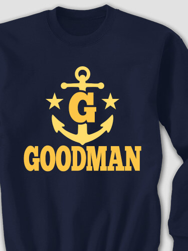Nautical Monogram Navy Adult Sweatshirt