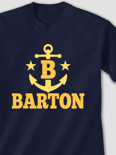 Nautical Monogram Navy Adult T-Shirt