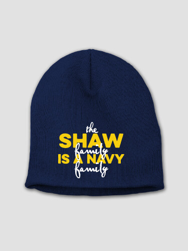 Navy Family Navy Embroidered Beanie