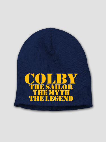 Navy Myth Legend Navy Embroidered Beanie