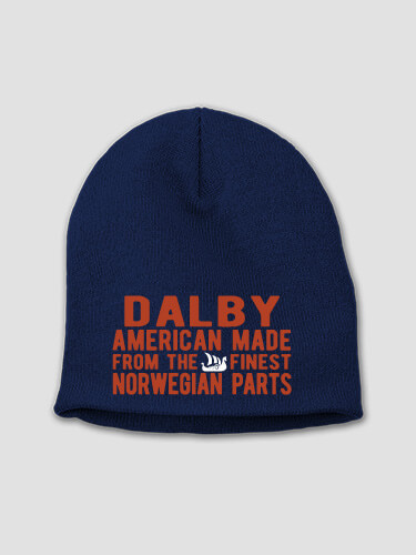 Norwegian Parts Navy Embroidered Beanie