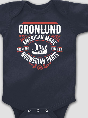 Norwegian Parts Navy Baby Bodysuit