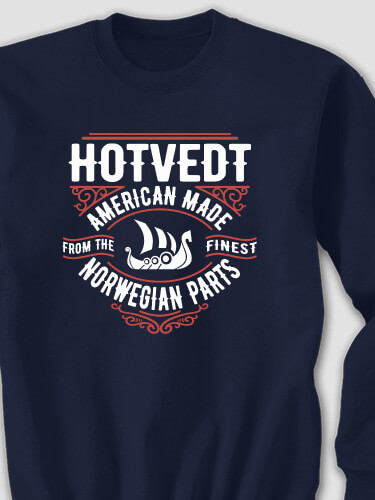 Norwegian Parts Navy Adult Sweatshirt