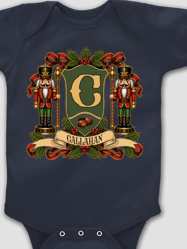 Nutcracker Coat Of Arms Navy Baby Bodysuit