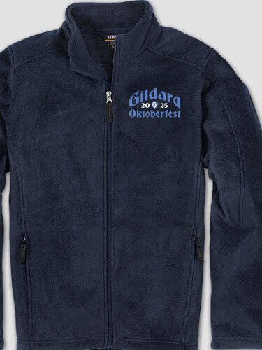 Oktoberfest Navy Embroidered Zippered Fleece