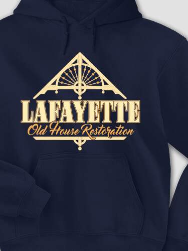 Old House Restoration Navy Adult Hooded Sweatshirt