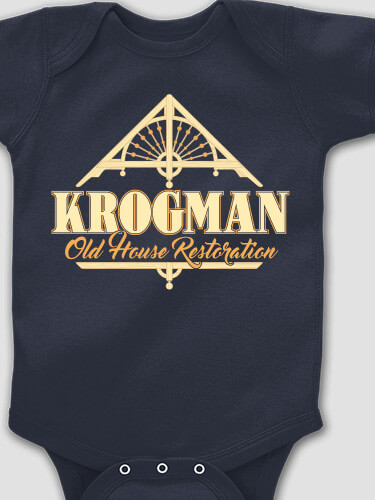 Old House Restoration Navy Baby Bodysuit