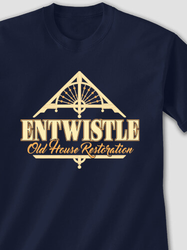 Old House Restoration Navy Adult T-Shirt