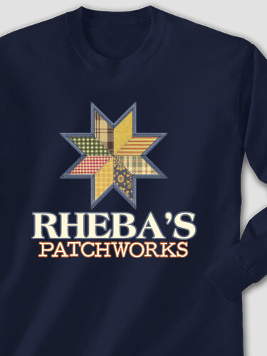 Patchworks Navy Adult Long Sleeve
