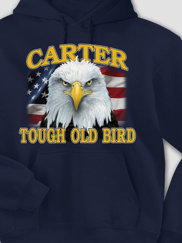 Patriotic Tough Old Bird Navy Adult Hooded Sweatshirt