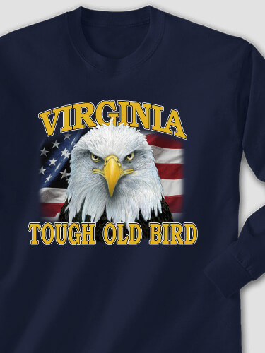 Patriotic Tough Old Bird Navy Adult Long Sleeve